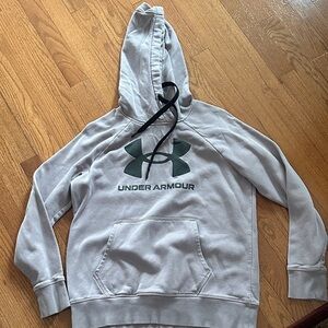 Under Armour Light Gray-Purple Hoodie with Black Logo